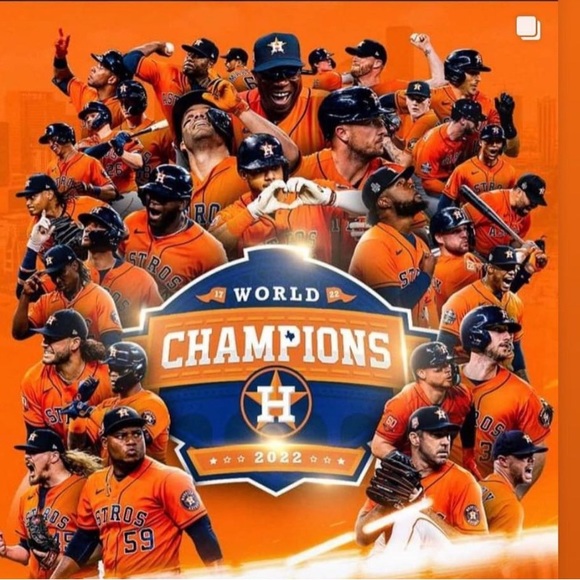 2022 World CHAMPS Houston Astros Sz M Star H Town Heather Blue GO STROSSSSS. - Picture 5 of 9